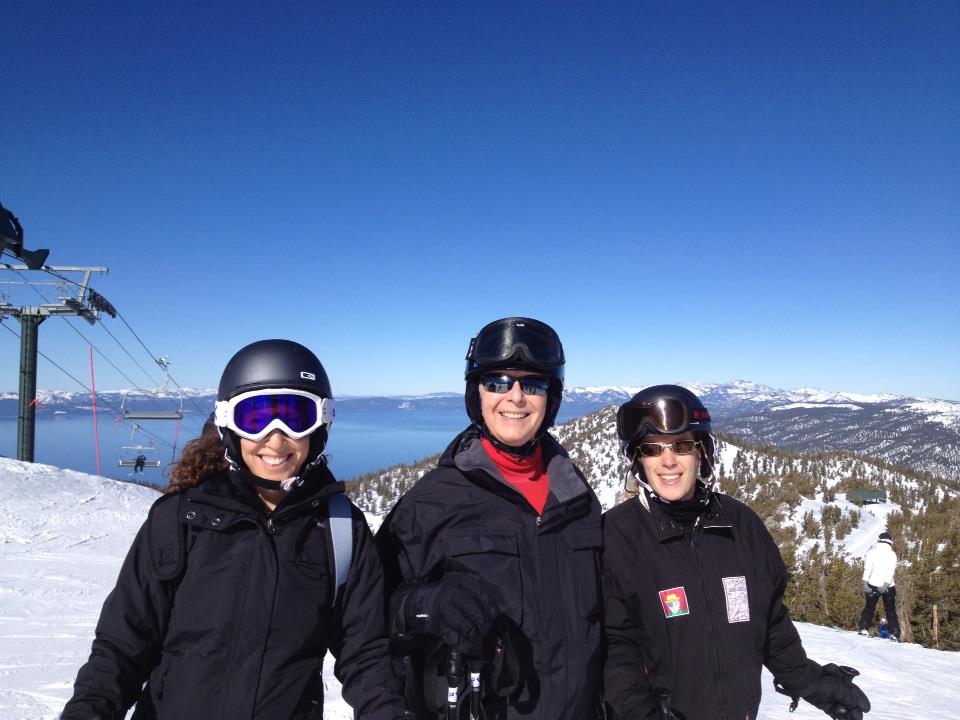 Allen M. Lawrence skiing in Heavenly Valley, CA with Daisy Lawrence & Tracy Caris