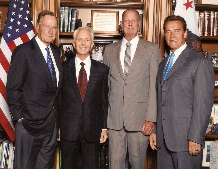 Allen M. Lawrence with President George H. W. Bush, Walt Keeney & Governor Arnold Schwarzenegger