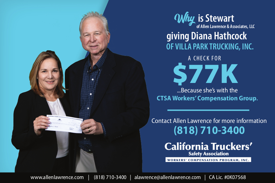 Diana of Villa Park Trucking, Inc. gets $77K from Allen Lawrence & Assoc.